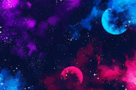 Space background with stars and nebula. Vector illustration for your designの写真素材