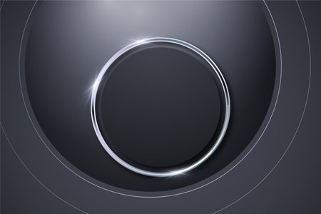 Abstract black technology background with circle. Vector illustration for your design.の写真素材