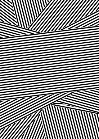 Optical illusion. Black and white stripes on white background. Vector illustration.の写真素材