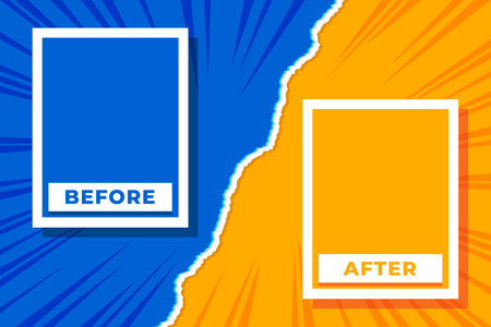 Blue and orange background with frame and place for text. Vector illustrationの写真素材