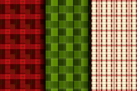 Set of seamless tartan patterns. Vector illustration.