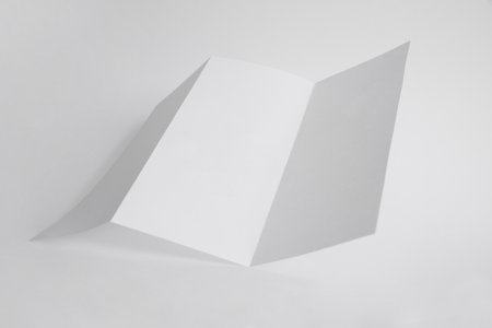 Blank sheet of paper on a white background. 3d illustrationの写真素材