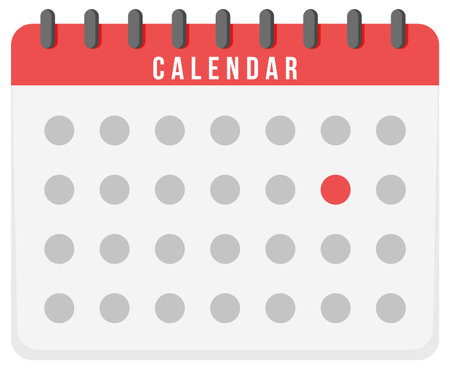 Calendar icon on white background illustrationの写真素材