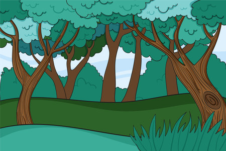 Forest background with trees design, vector illustration eps10 graphic.の写真素材
