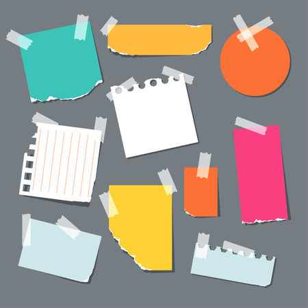 Collection of sticky note illustrationsの写真素材