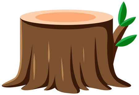 Isolated tree stump on white background illustrationの写真素材