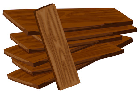 Pile of wooden plywoods illustrationの写真素材