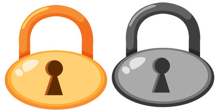 Set of lockpad icon illustrationの写真素材