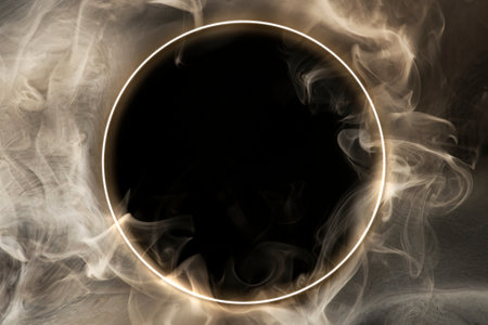 Abstract space wallpaper background, dark smoke designの写真素材