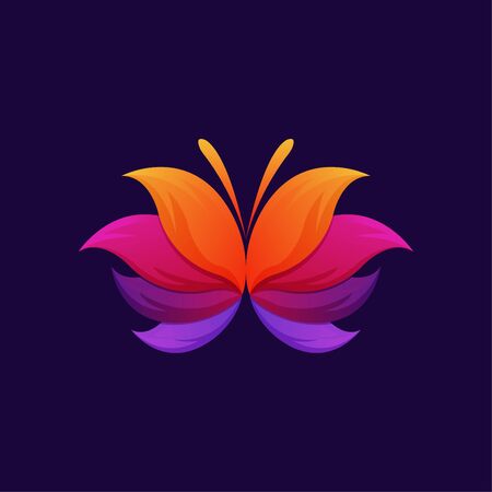 colorful butterfly gradient artwork  templateのイラスト素材