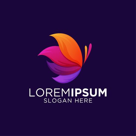 colorful butterfly gradient artwork templateのイラスト素材