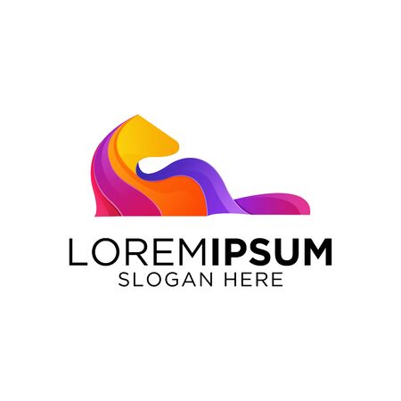 colorful mink gradient artwork  templateのイラスト素材