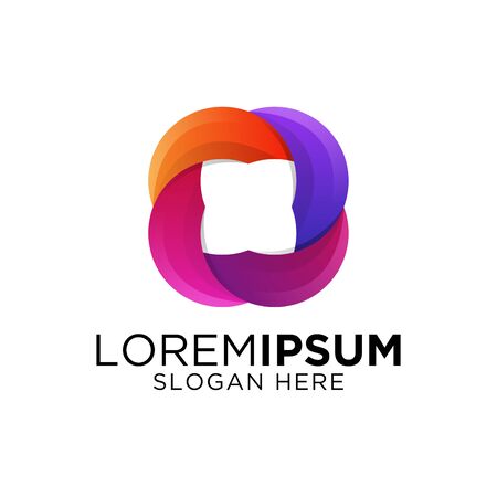 colorful abstract gradient artwork templateのイラスト素材