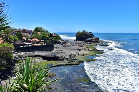 Tanah Lot Temple in Bali Island, Indonesia, Pura Tanah Lot is one of the most popular and recognizable tourist sights of Baliの写真素材