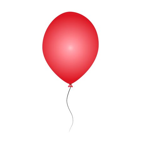 Red balloon isolated on white background. Inflatable ball. Glossy realistic red helium balloon for Birthday party, anniversary, Holiday, Valentines day and celebrations event design. Stock vectorのイラスト素材
