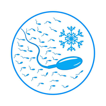 Frozen sperm icon isolated on white background. Semen bank. cryobank sign. Sperm donation or...