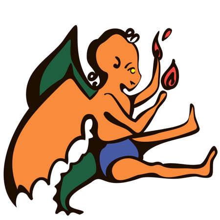 Children baby in Halloween animal costumes set. a little kid in a cute dragon costume is playing with fire. funny cute baby cartoons. vector illustrationのイラスト素材