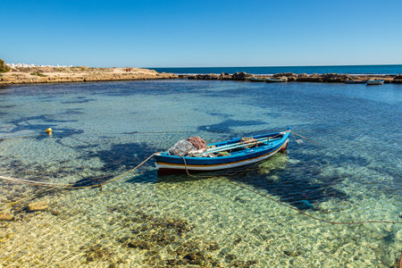 The Beach of Mahdia City in Tunisia. North Africaの写真素材