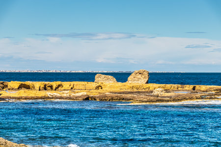 The Beach of Mahdia City in Tunisia. North Africaの写真素材