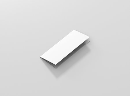 4 Roll Fold Brochure Mockup DL Sideの写真素材