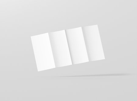 4 Roll Fold Brochure Mockup DL Back Open Front Viewの写真素材