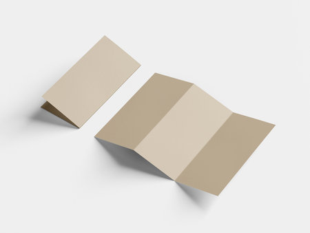 DL Tri-Fold Brochure 3D Renderingの写真素材