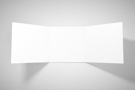 Square Tri-Fold Brochure 3D Renderingの写真素材