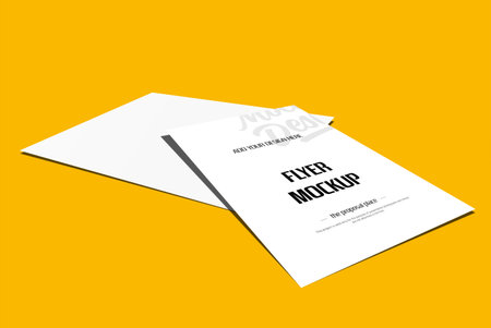A4-A5 Flyer 3D Rendering Isolated Backgroundの写真素材