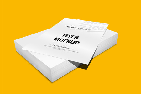 A4-A5 Flyer 3D Rendering Isolated Backgroundの写真素材