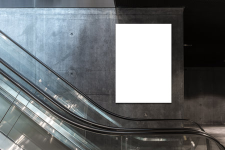 Poster Exhibition Gallery Mockups lobby interior 3D Renderingの写真素材