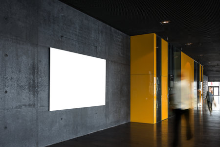 Poster Exhibition Gallery Mockups lobby interior 3D Renderingの写真素材