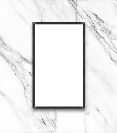 Frame Your Message: Poster Frame Mockup on Wall Backgroundの写真素材