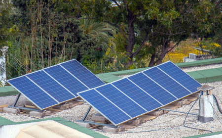 Solar Panels Installed on a Rooftop