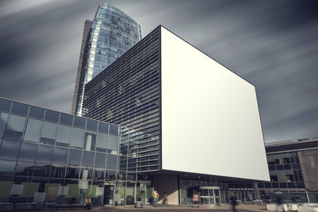 Advertising Outdoor Blank Billboard in the Cityの写真素材