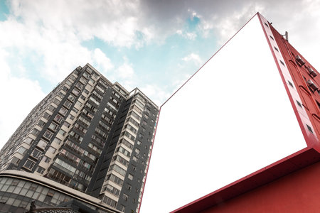 Advertising Outdoor Blank Billboard in the Cityの写真素材