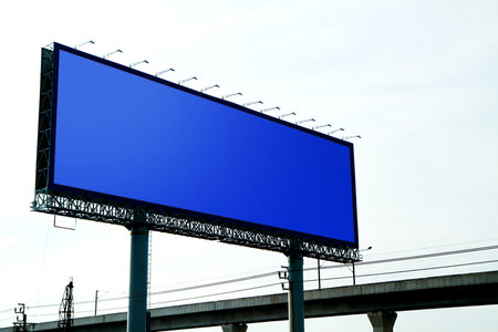 Advertising Outdoor Blank Billboard in the Cityの写真素材