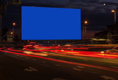 Advertising Outdoor Blank Billboard in the Cityの写真素材