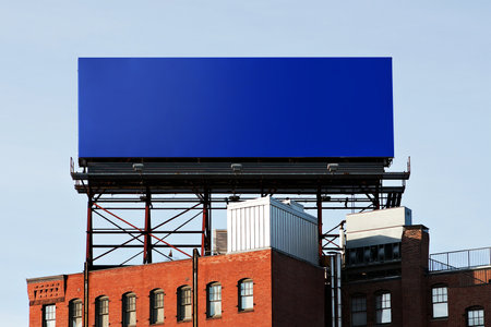 Advertising Outdoor Blank Billboard in the Cityの写真素材