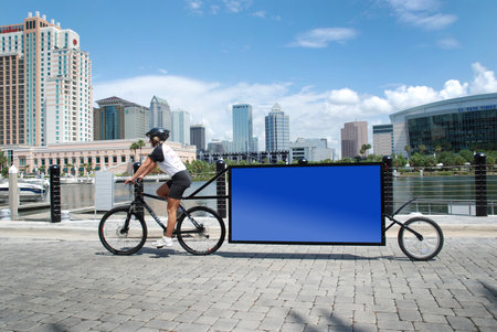 Advertising Outdoor Blank Billboard in the Cityの写真素材