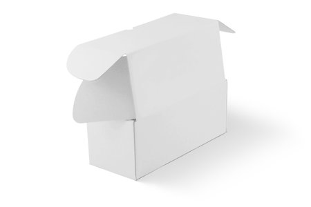 Rectangular Package Box Mockup Isolated on White Background 3D Rendering