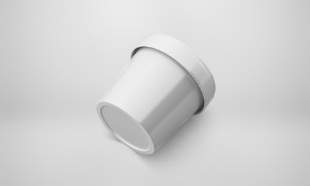 Ice Cream Cup Mockup with 3D Rendering on Isolated Backgroundの写真素材