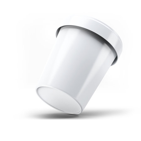 Ice Cream Tub Mockup with 3D Rendering on Isolated Backgroundの写真素材
