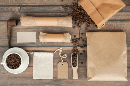 Coffee Visual Brand Identity Mockupの写真素材