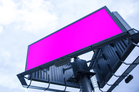 Outdoor Blank Billboard for Advertising under the Skyの写真素材