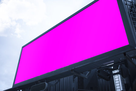 Outdoor Blank Billboard for Advertising under the Skyの写真素材