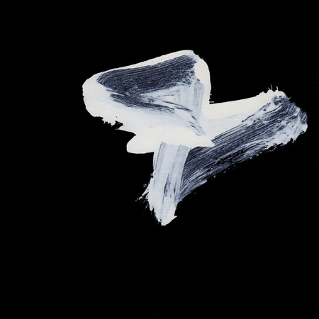 White brush strokes on black background zen styleの写真素材