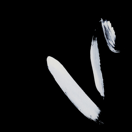 White brush strokes on black background zen style
