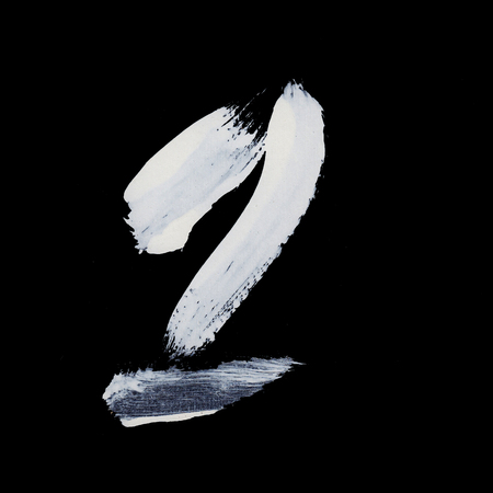 White brush strokes on black background zen styleの写真素材