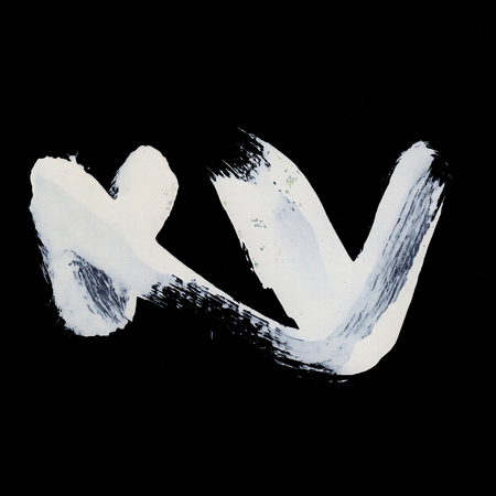 White brush strokes on black background zen styleの写真素材