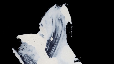 White brush strokes on black background zen style